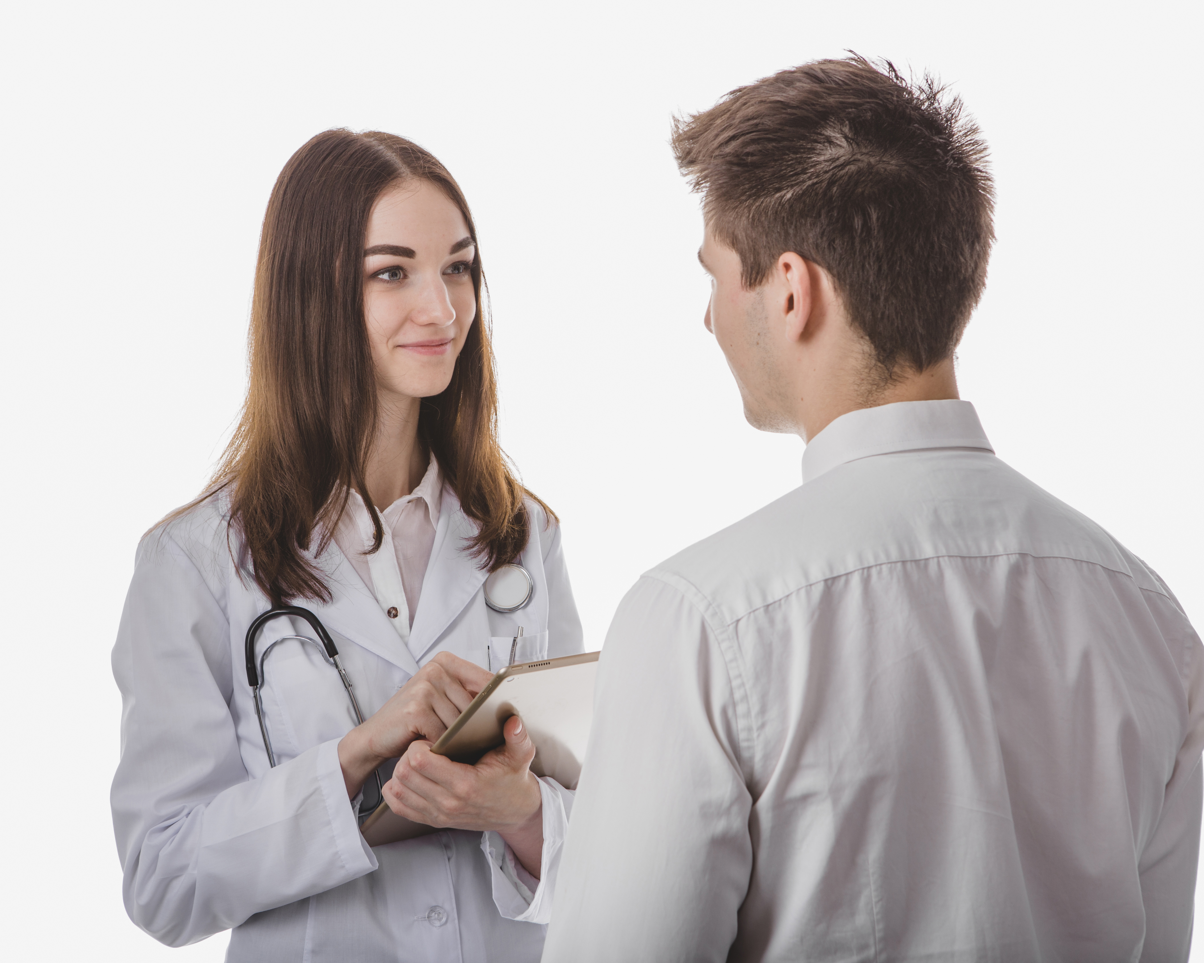 Doctor is talking to patient